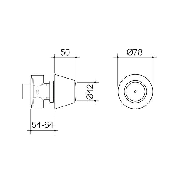 Caroma Civic Anti-Ligature Timed Flow Shower Button