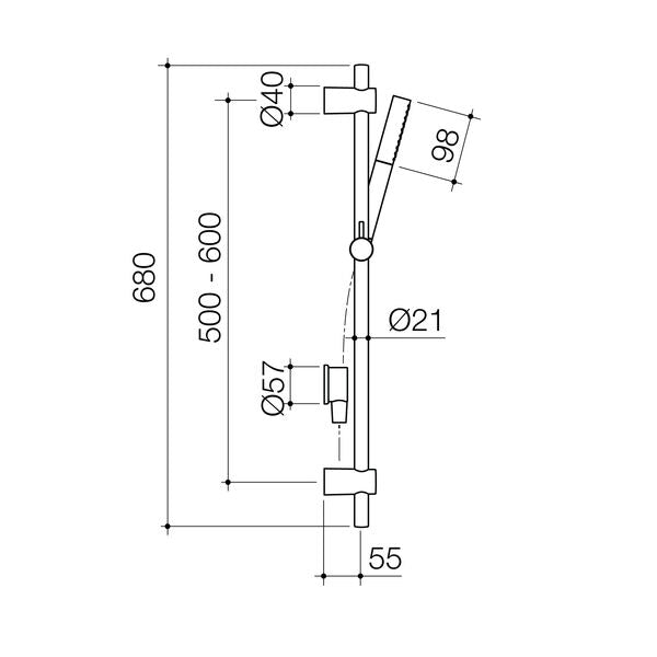 Caroma Liano II 3 Function Microphone Rail Shower