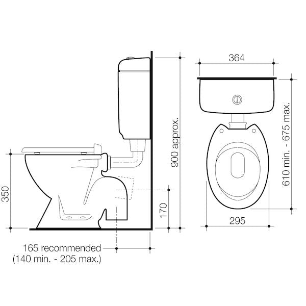 Caroma Junior 200 Connector (S Trap) Suite