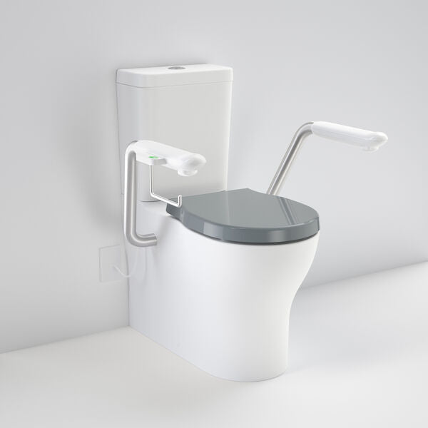 Caroma Opal® Cleanflush Easy Height WFCC Suite with Double Flap Seat and Nurse Call Armrest Right