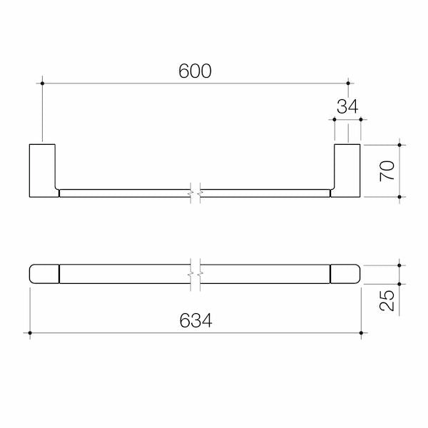 Caroma Luna® Single Towel Rail 630mm