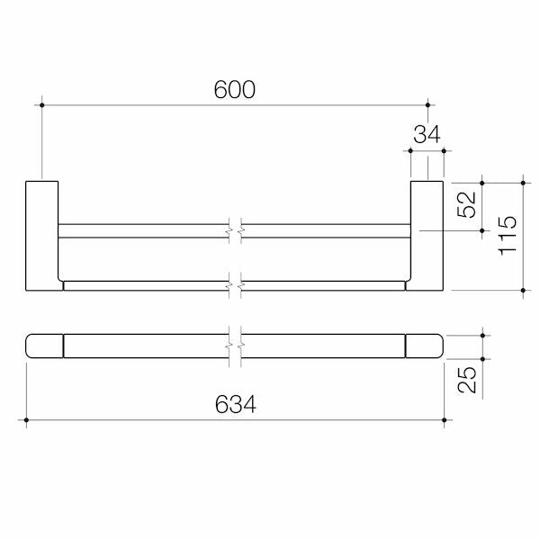 Caroma Luna® Double Towel Rail 630mm