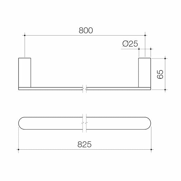 Caroma Urbane® II 825mm Single Towel Rail 
