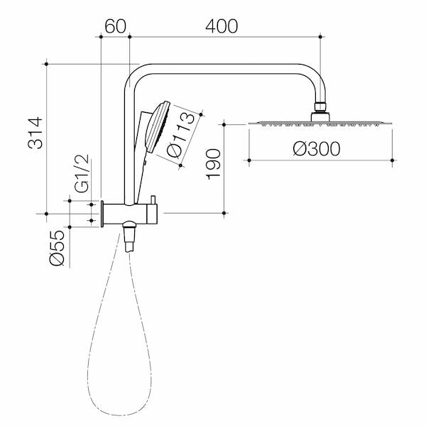 Caroma Urbane® II Compact Twin Shower