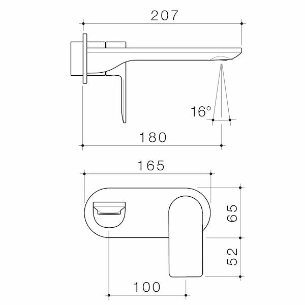 Caroma Urbane® II 180mm Wall Basin / Bath Trim Kit - Round Cover Plate