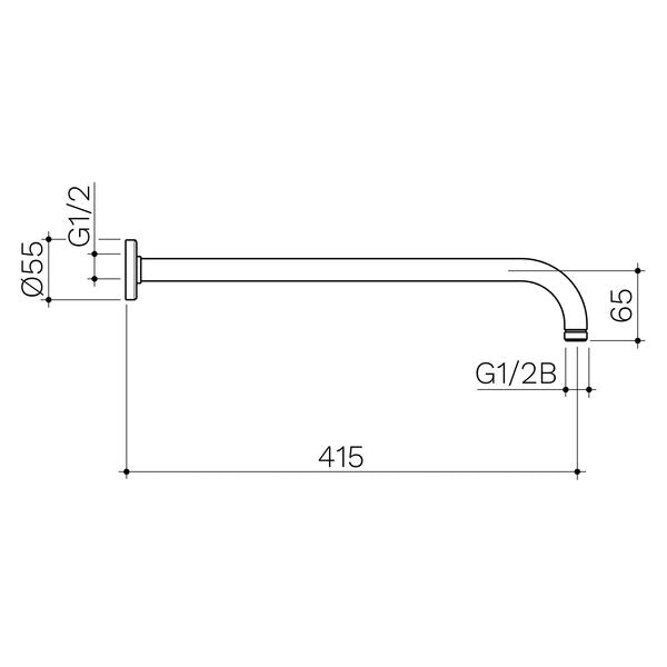 Caroma 415mm Right Angled Shower Arm