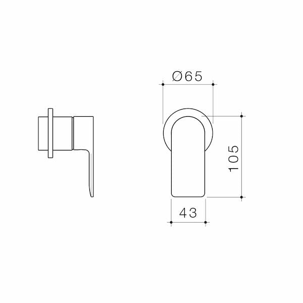 Caroma Urbane II Bath / Shower Trim Kit - Round Cover Plate