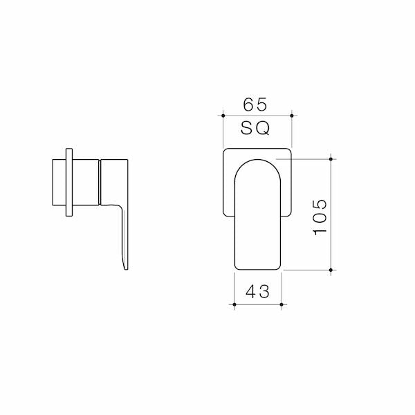 Caroma Urbane II Bath / Shower Trim Kit - Square Cover Plate