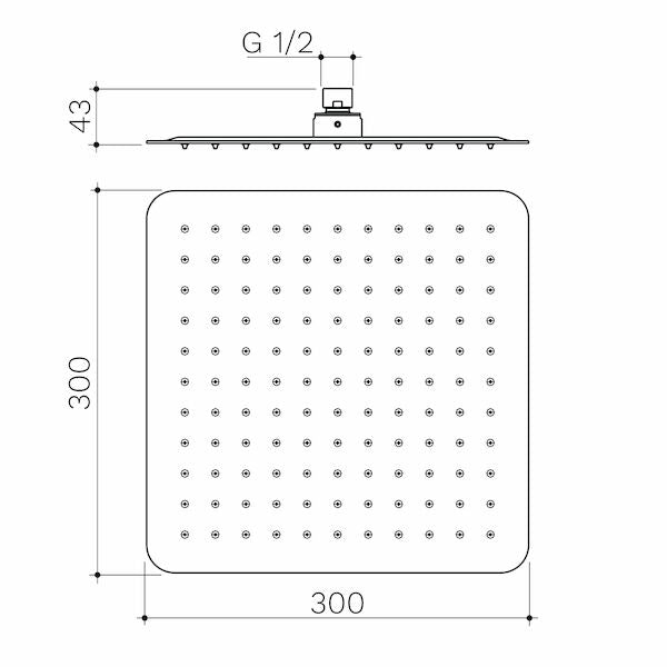 Caroma 300mm Square Rain Shower