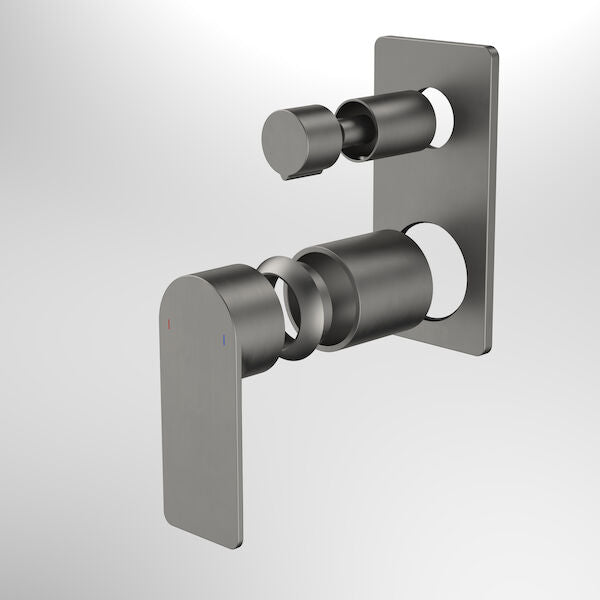 Caroma Urbane II Bath / Shower Mixer With Diverter Trim Kit - Rectangular Cover Plate