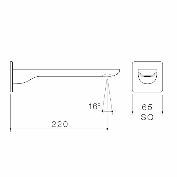 Caroma Urbane® II 220mm Basin / Bath Outlet - Square Cover Plate - LF