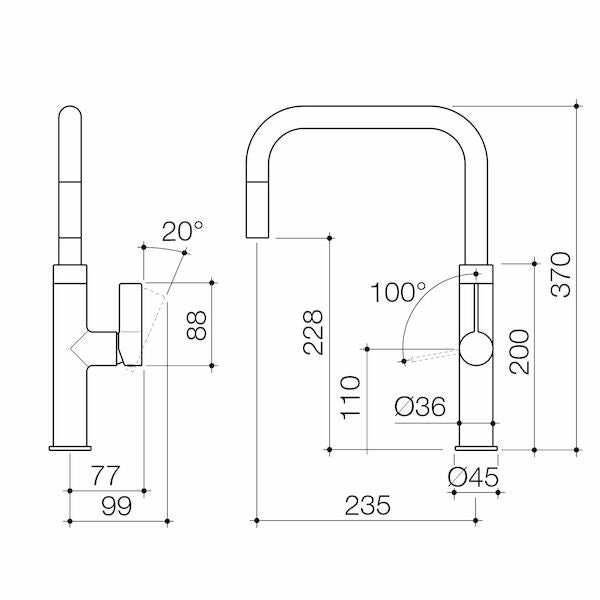 Caroma Urbane® II Pull Out Sink Mixer - Lead Free