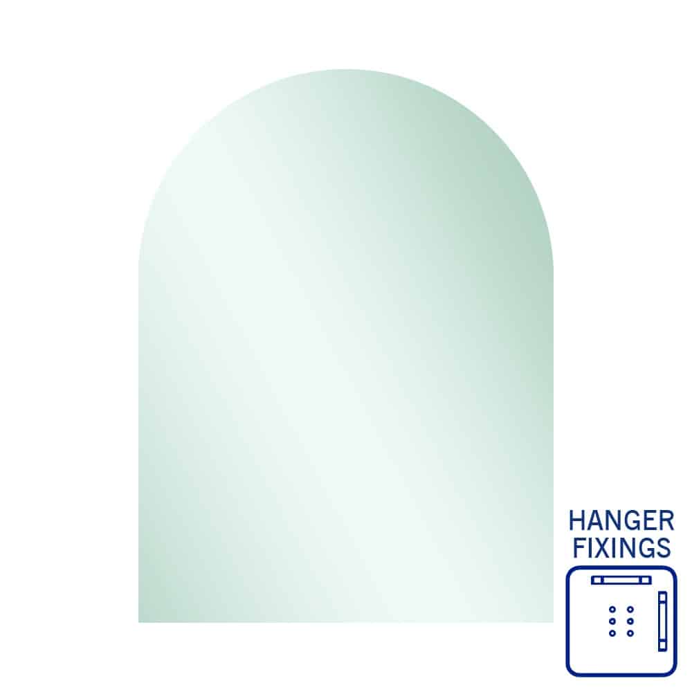 Aspen Polished Edge Arch Mirror with Hangers