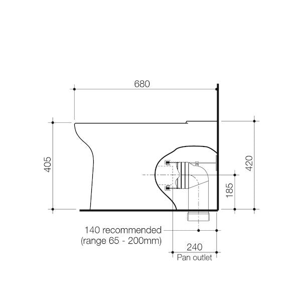 Stylus Basis Back To Wall Close Coupled Pan