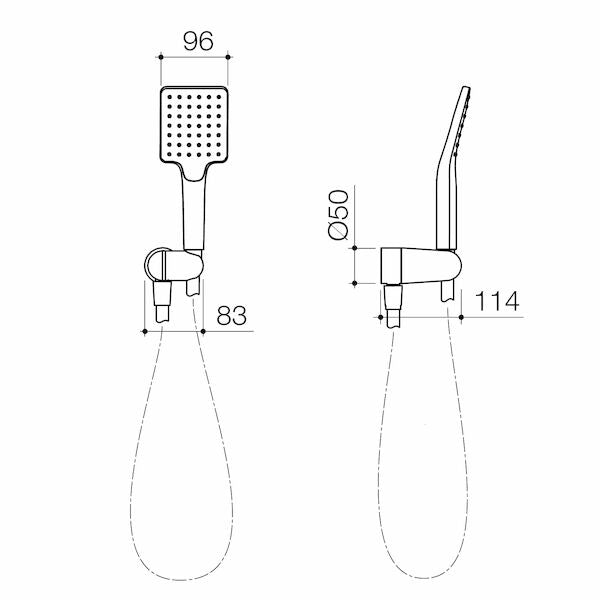 Stylus Basis Square Hand Shower (4 Star)