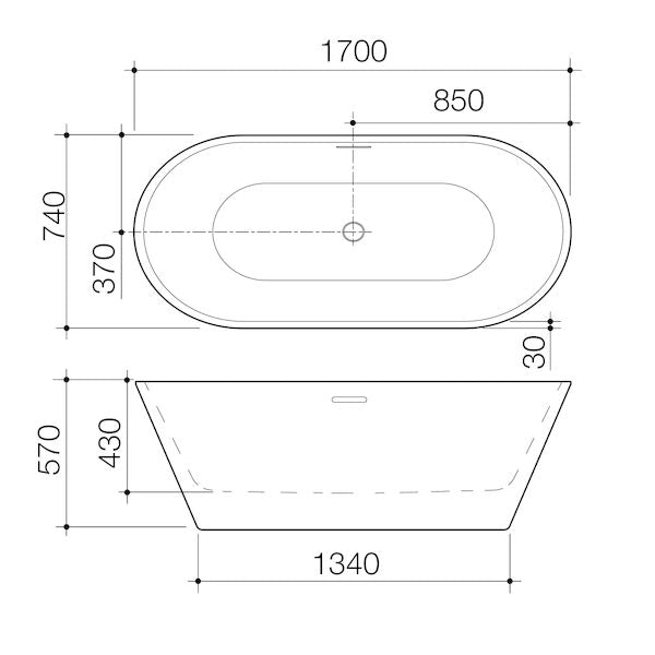 Stylus BASIS FREESTANDING 1700 BATH WITH OVERFLOW