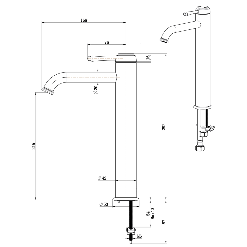 Bella Vista Mica Heritage Tall Basin Mixer