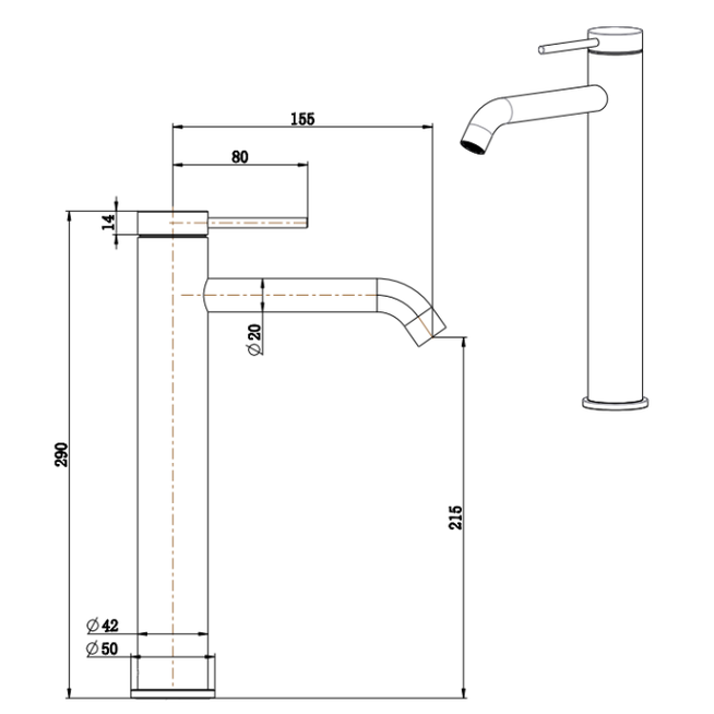 Bella Vista Mica Tall Basin Mixer