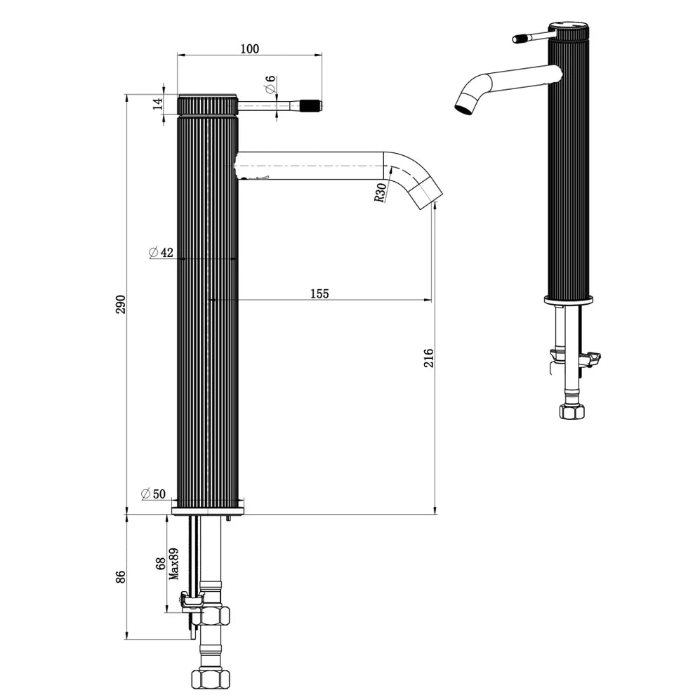 Bella Vista Mica Fluted 9-Piece Bathroom Package | Brushed Nickel