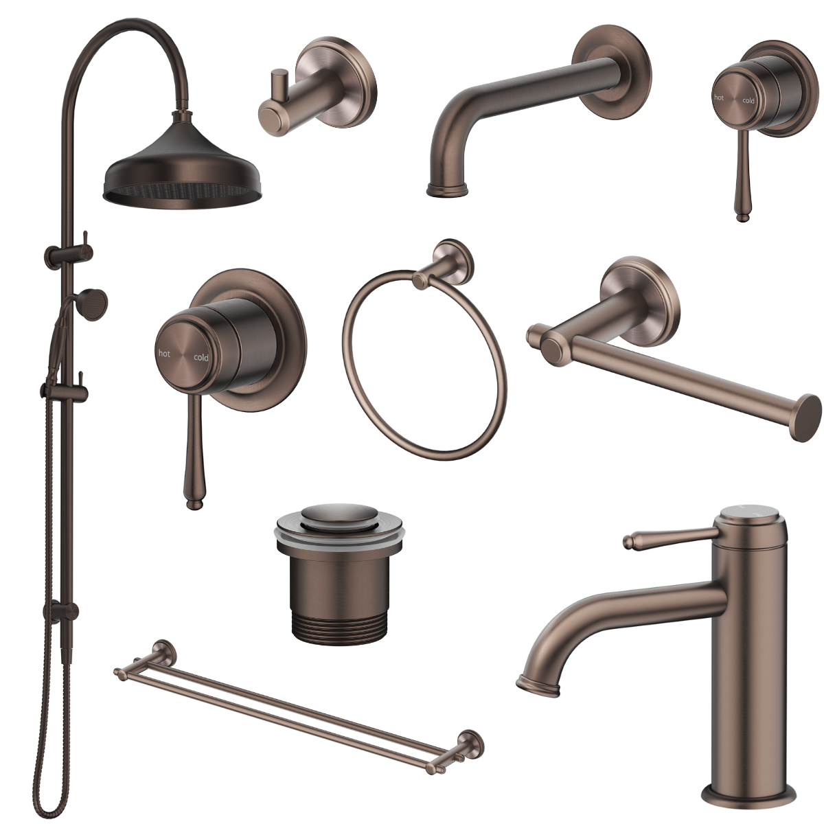 Bella Vista Mica Heritage 8-Piece Bathroom Package - Dusk Bronze