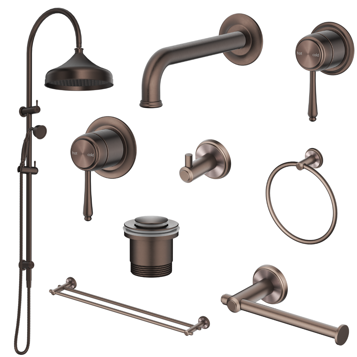 Bella Vista Mica Heritage 8-Piece Bathroom Package - Dusk Bronze