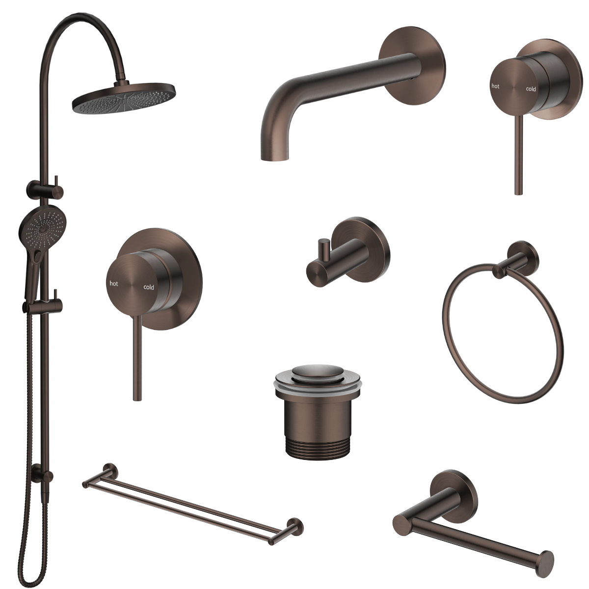 Bella Vista Mica 8-Piece Bathroom Package - Dusk Bronze