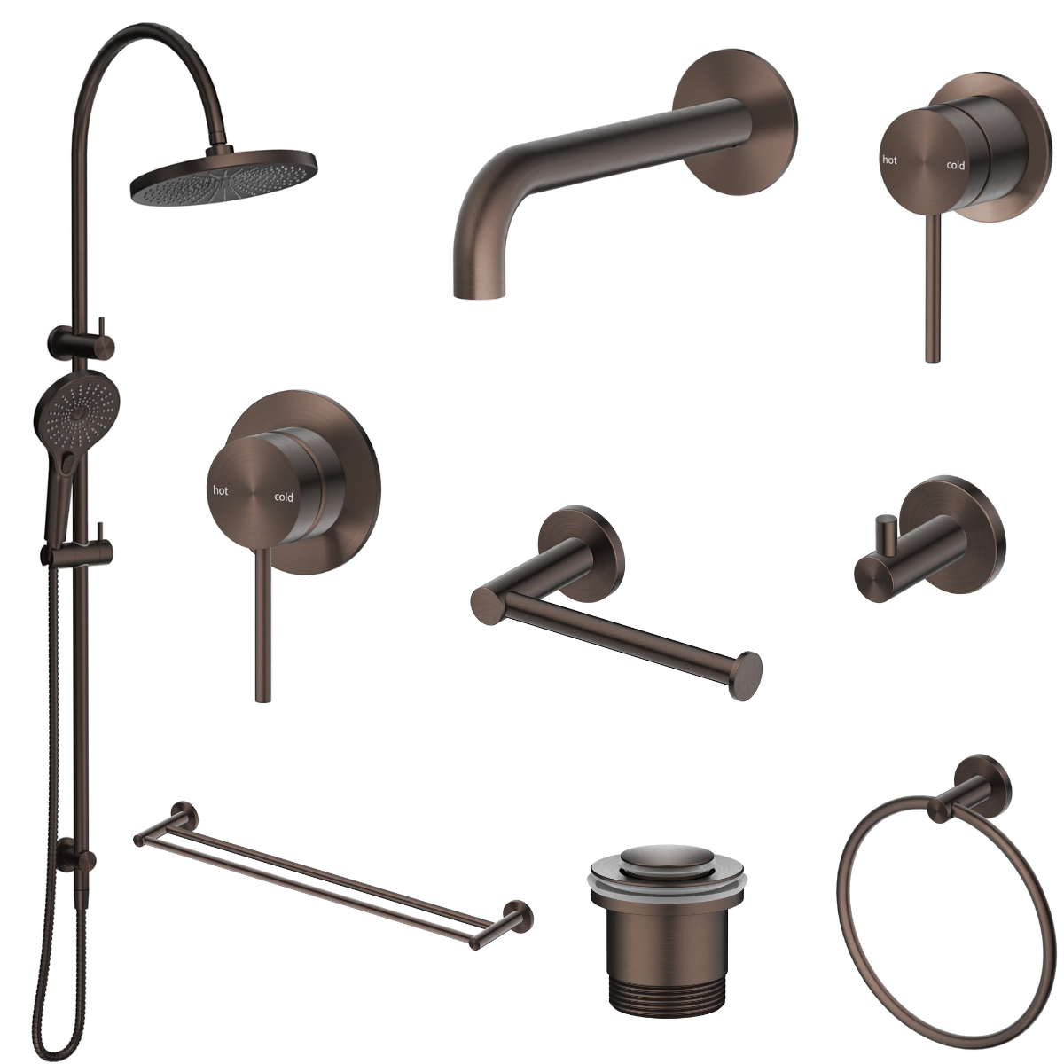 Bella Vista Mica 8-Piece Bathroom Package - Dusk Bronze