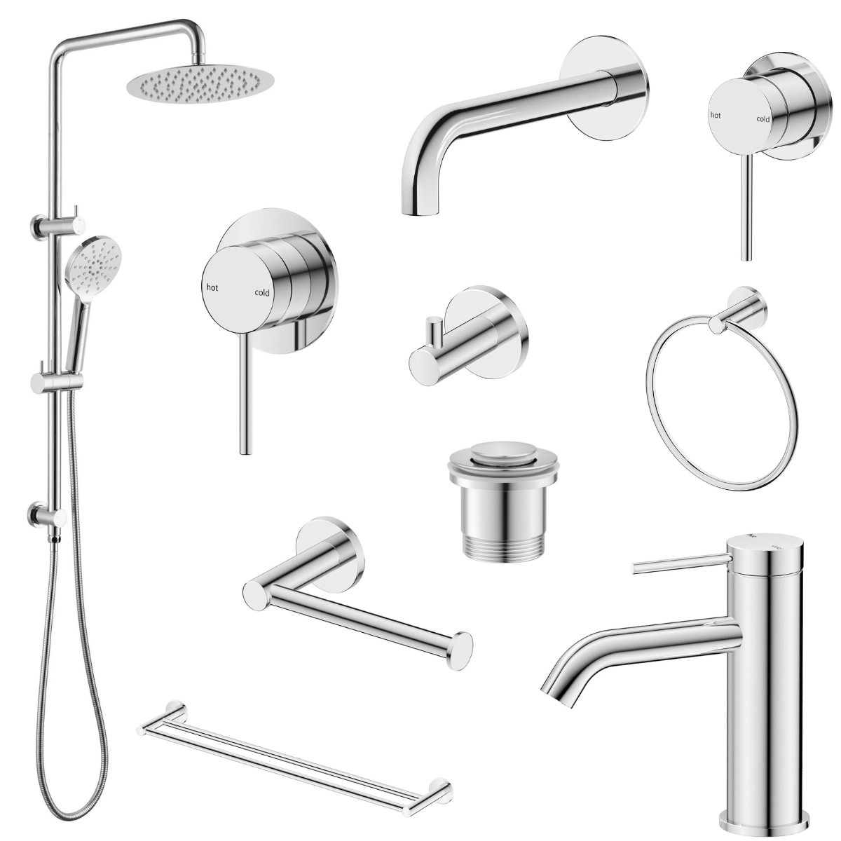 Bella Vista Mica 8-Piece Bathroom Package - Chrome