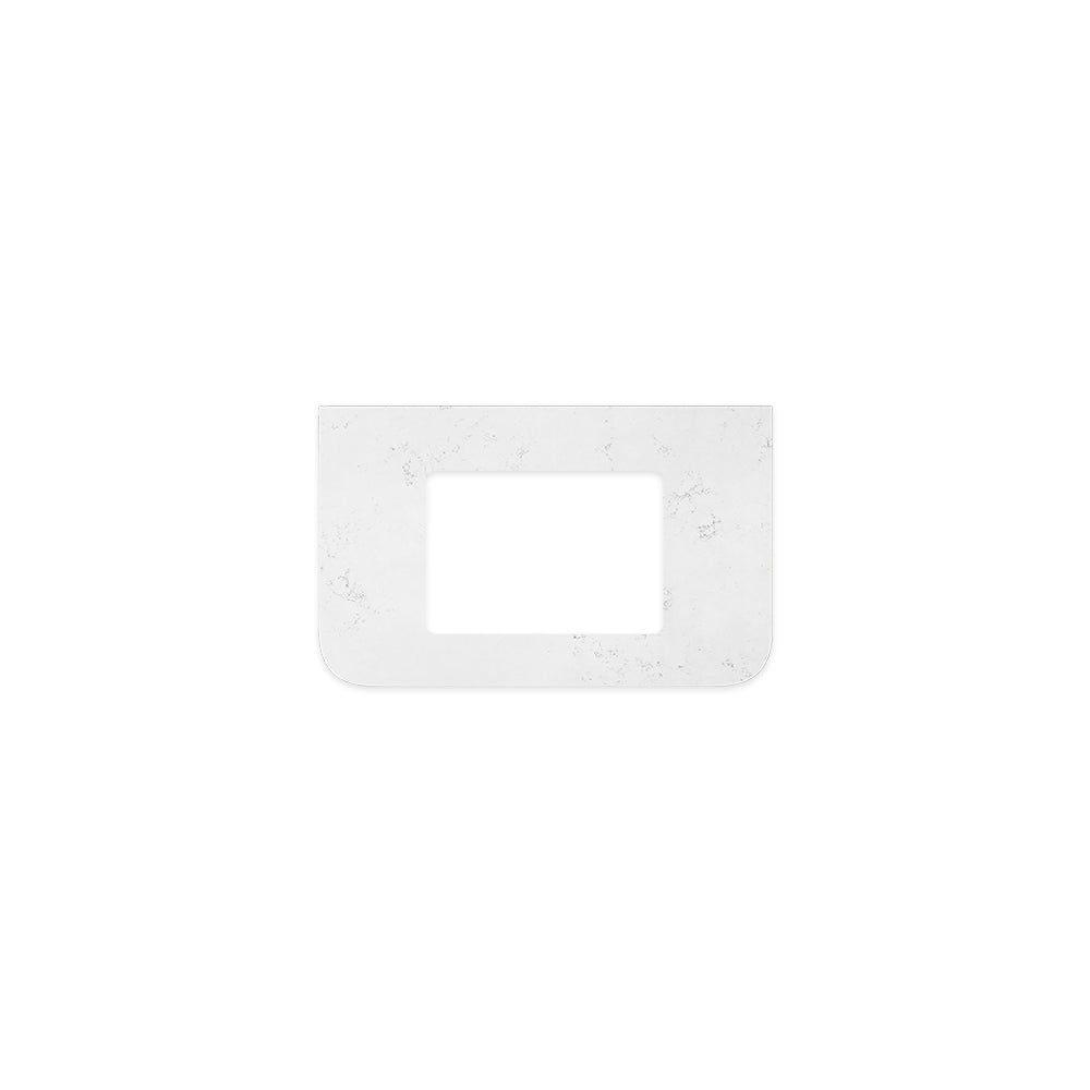 Bianco Marble Silica Free Stone Top, Curved Full Depth with Single Undermount Basin Hole, 750mm