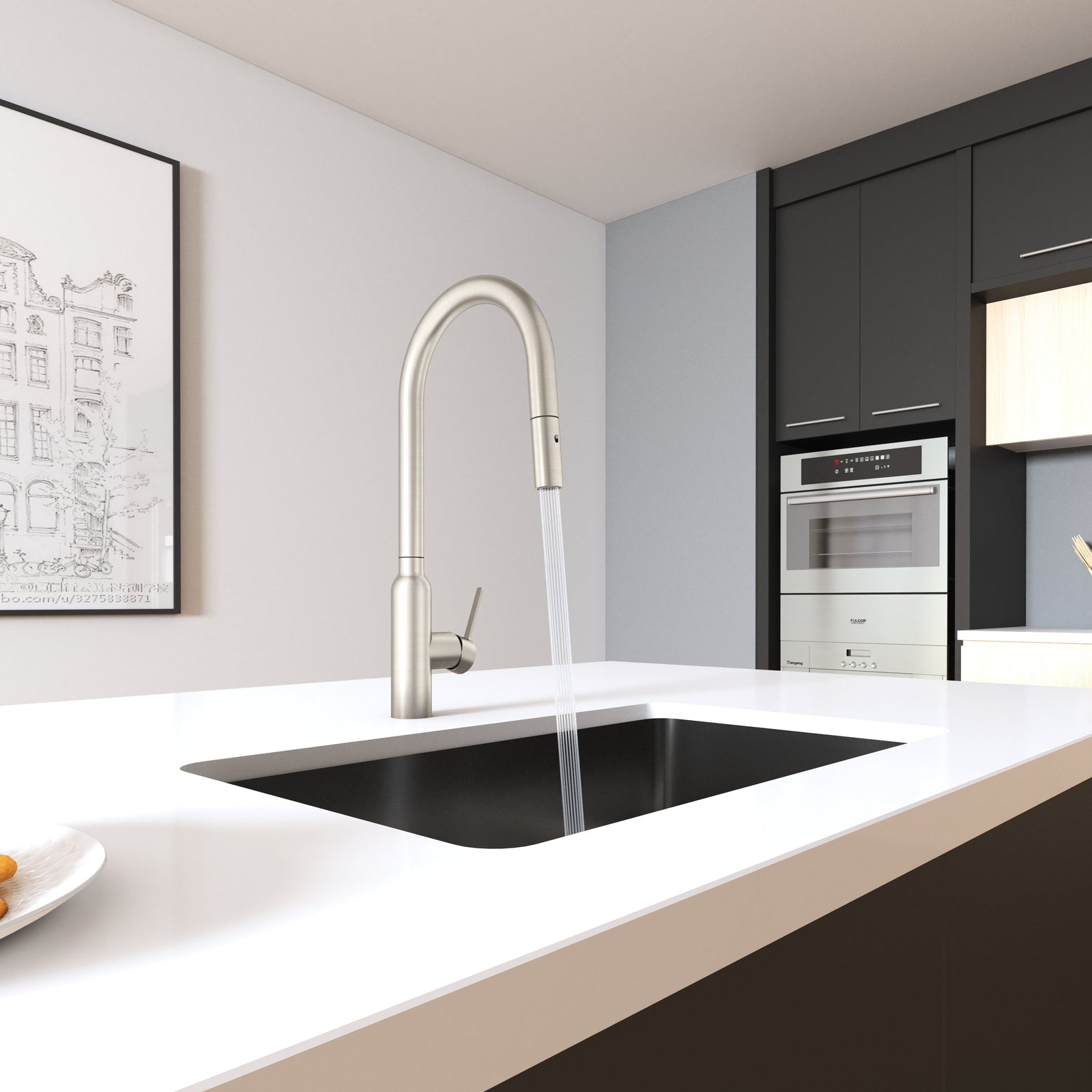 Navona Carysil Round Pull Out Kitchen Mixer