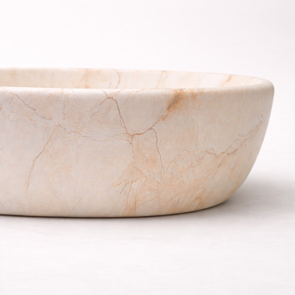Serra-48 Above Counter Ceramic Basin – Matte Stone Marble Look