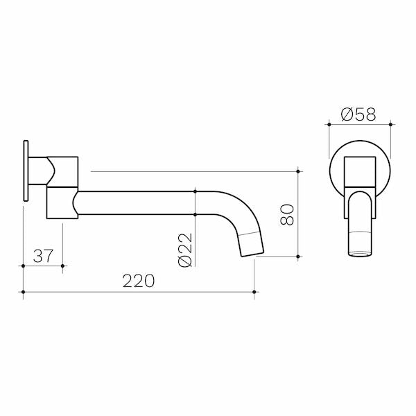 Clark Round Swivel Bath Outlet