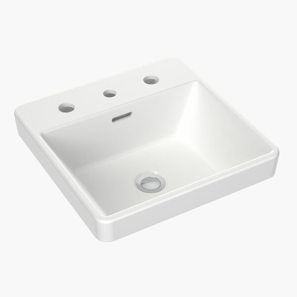 Clark Square Inset Basin with Tap Landing 400mm (1 Tap Hole)