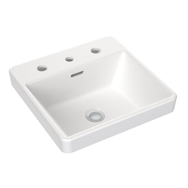 Clark Square Inset Basin with Tap Landing 400mm (1 Tap Hole)