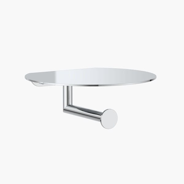 Clark Round Toilet Roll Holder with Shelf