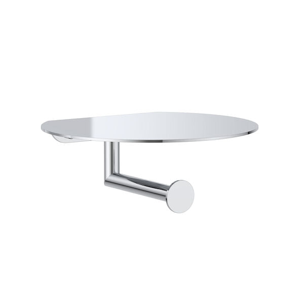 Clark Round Toilet Roll Holder with Shelf