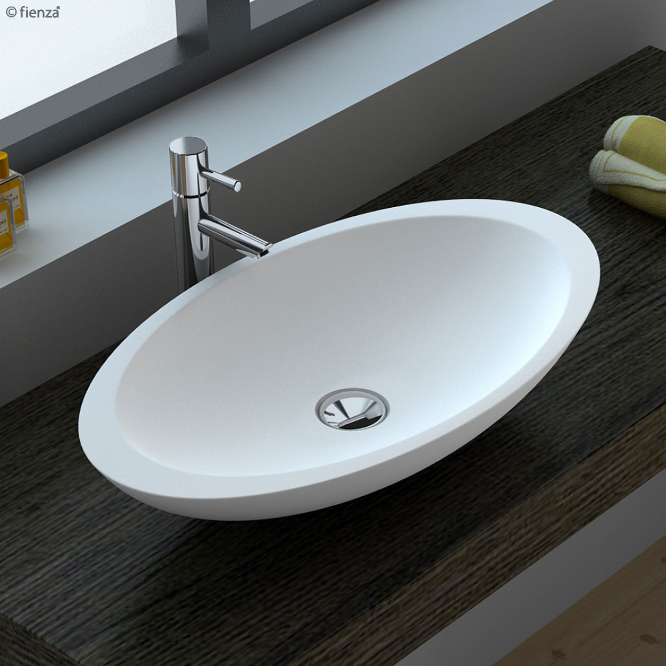 Fienza - Bahama Solid Surface Above Counter Basin, Matte White