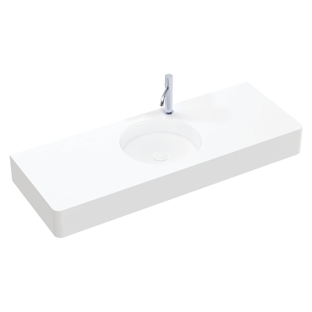 Fienza Encanto 1200 Solid Surface Wall Basin, Centre Bowl, 1 Tap Hole