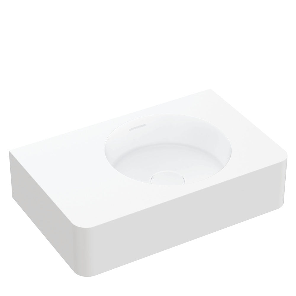 Fienza Encanto 470 Solid Surface Wall Basin, No Tap Hole