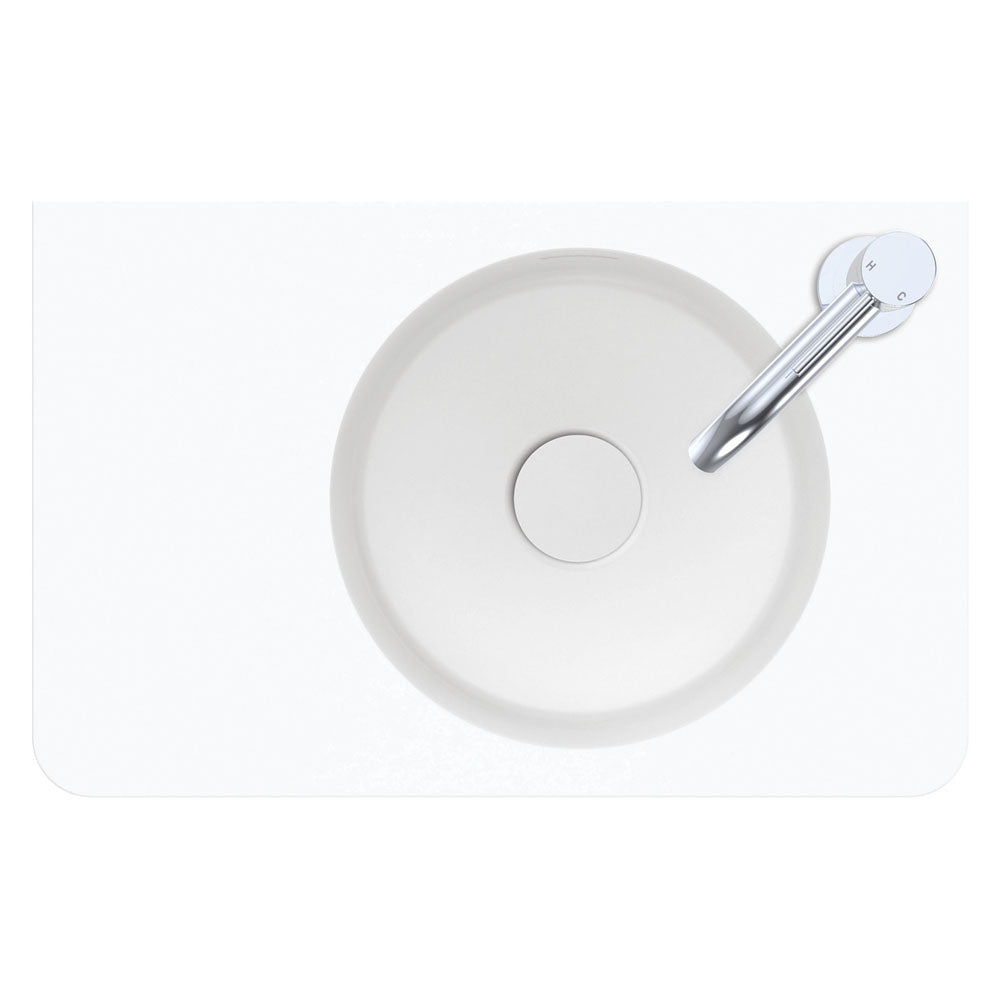 Fienza Encanto 470 Solid Surface Wall Basin, 1 Tap Hole