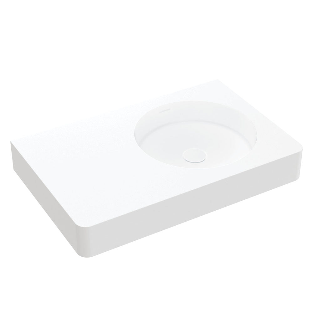 Fienza Encanto 700 Solid Surface Wall Basin, No Tap Hole