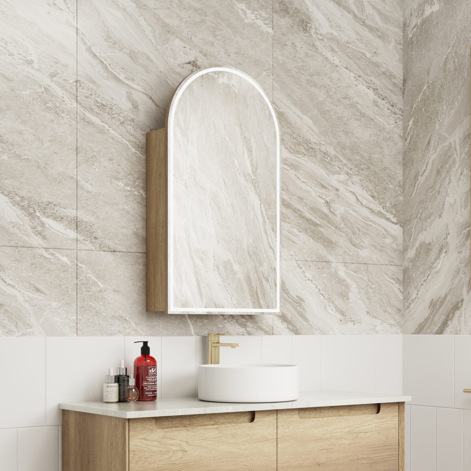 Aulic Canterbury Arch LED Shaving Cabinet