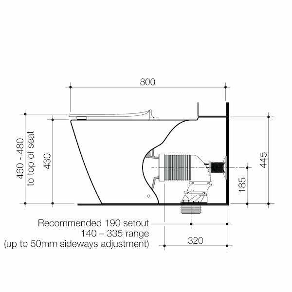 Caroma Care 800® Cleanflush Wall Faced BI 4S Pan GermGard®