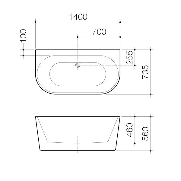 Caroma Urbane® II 1400 Back To Wall Bath