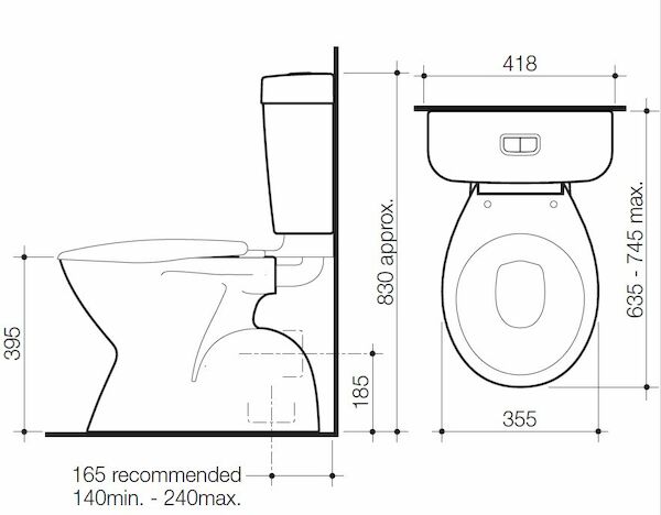 Caroma Aire Concorde Connector Bottom Inlet S Trap Suite