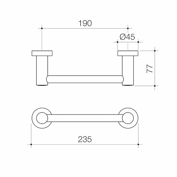 Caroma Cosmo Metal Hand Towel Rail 200mm