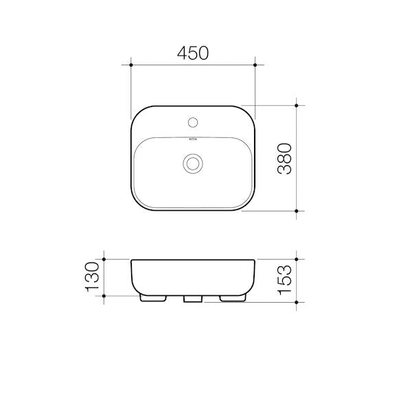 Caroma Luna® Semi Recessed Basin 0TH