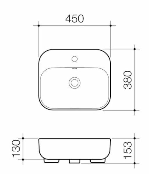 Caroma Luna® Semi Recessed Basin 0TH