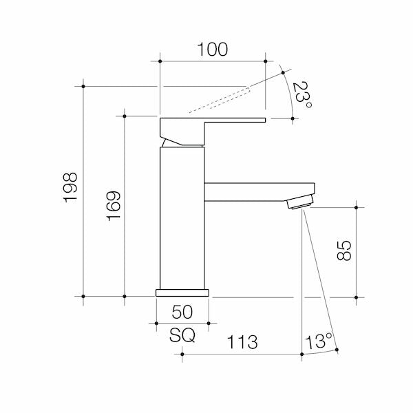 Caroma Quatro Solid Basin Mixer - Lead Free