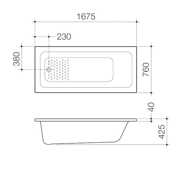 Caroma Vivas 1675 Anti-slip Island Bath